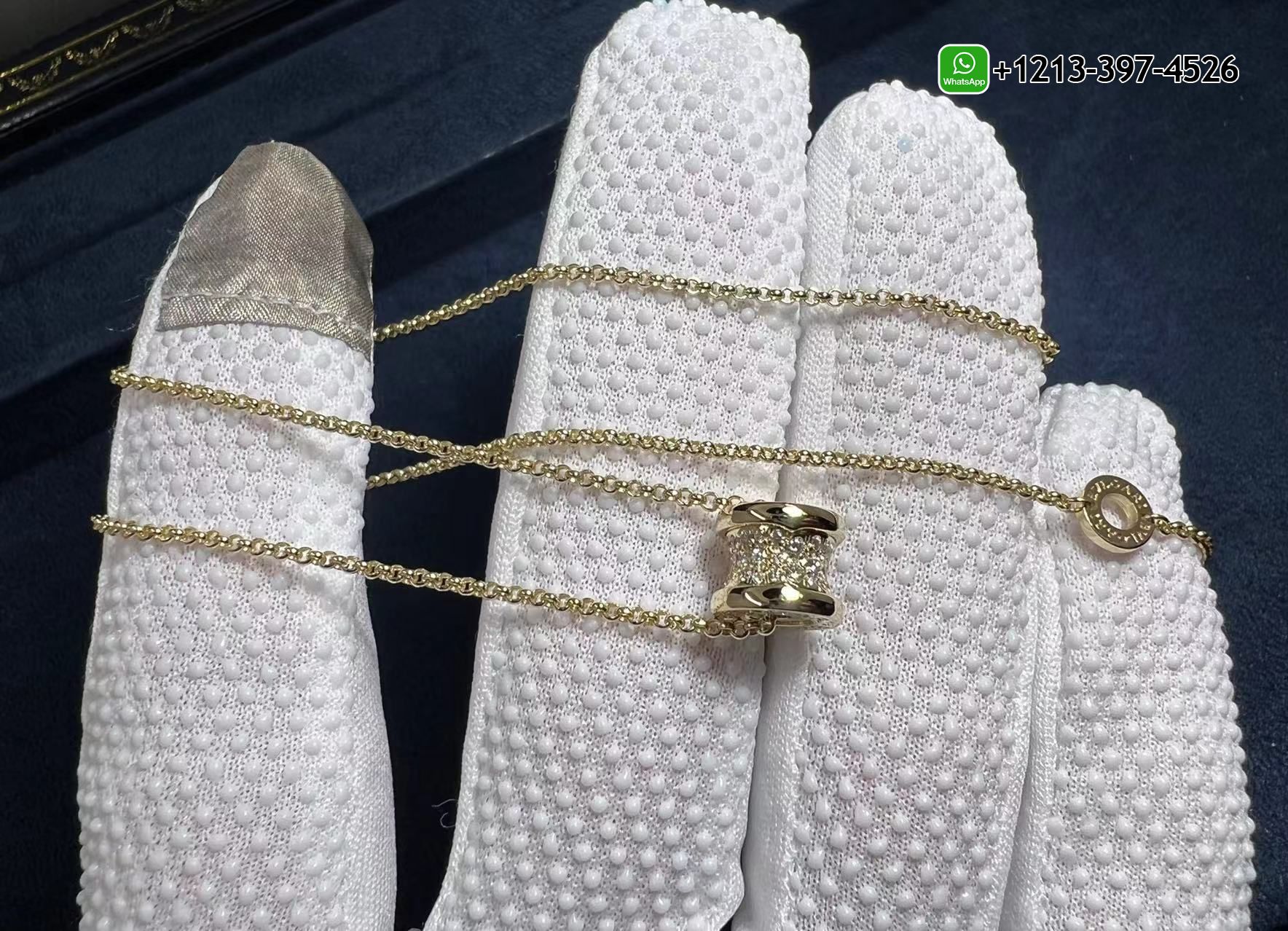 uhxzh0vaesn Custom Made 1:1 High Quality Bvlgari B.zero1 Necklace With18k Yellow Gold Pendant Set with Pavé Diamonds on the Spiral - High Quality 18k Gold and Diamond Luxury Distinctive Collection Designer Jewelry Customized Factory Price - Image 4