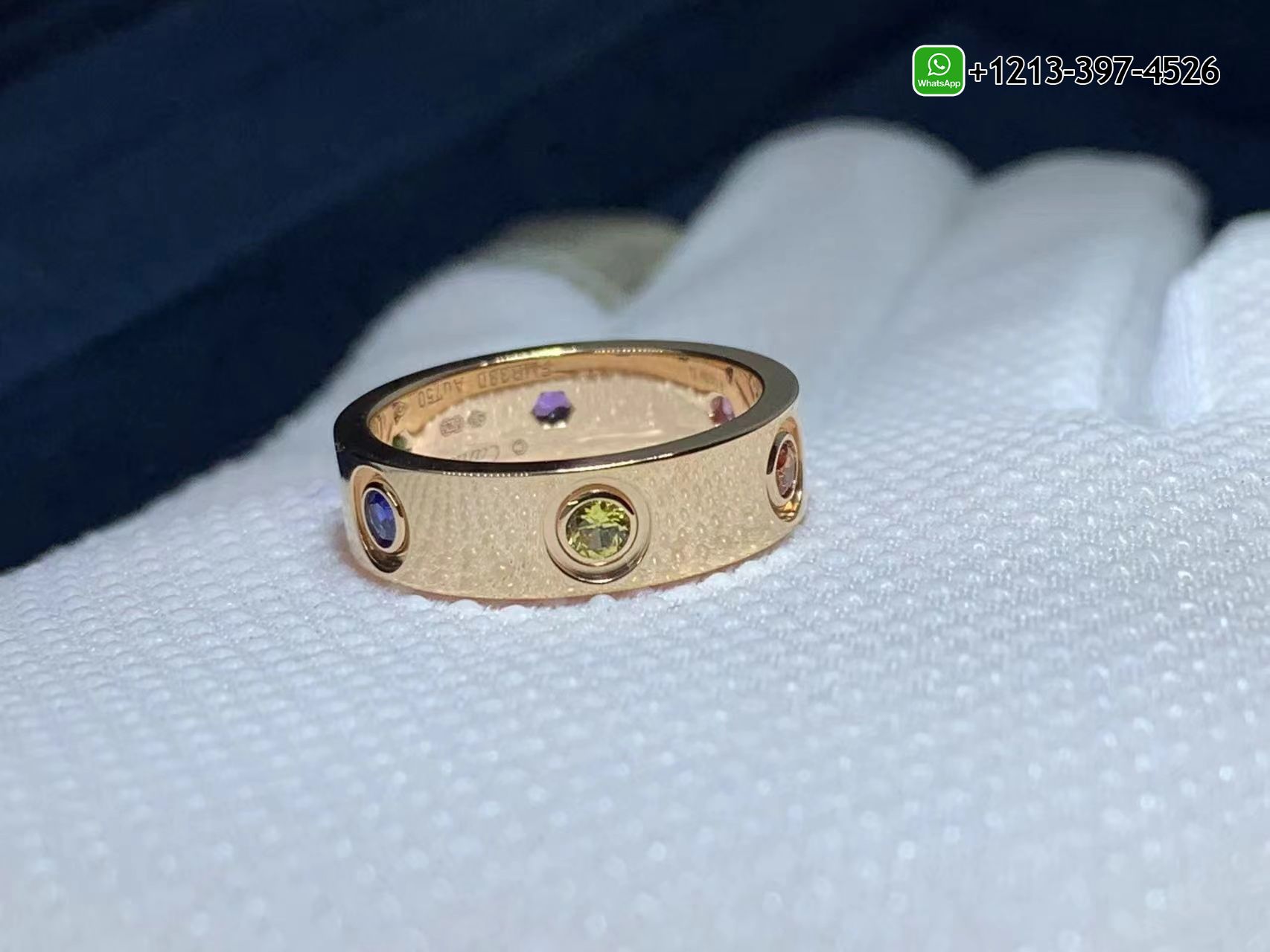 ujcv2pehokj Custom Made Best Quality 1:1 Cartier 18K Rose Gold with Sapphire,Garnet, Amethyst Love Ring - High Quality 18k Gold and Diamond Luxury Distinctive Collection Designer Jewelry Customized Factory Price - Image 8