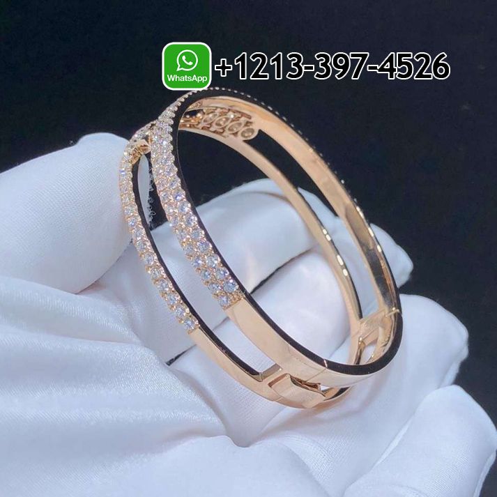 ujluetydqjx Custom Made Best Sellers Quality 1:1 Messika 18K Rose Gold Pave Diamond Move Romane Bangle Bracelet - High Quality 18k Gold and Diamond Luxury Distinctive Collection Designer Jewelry Customized Factory Price - Image 2