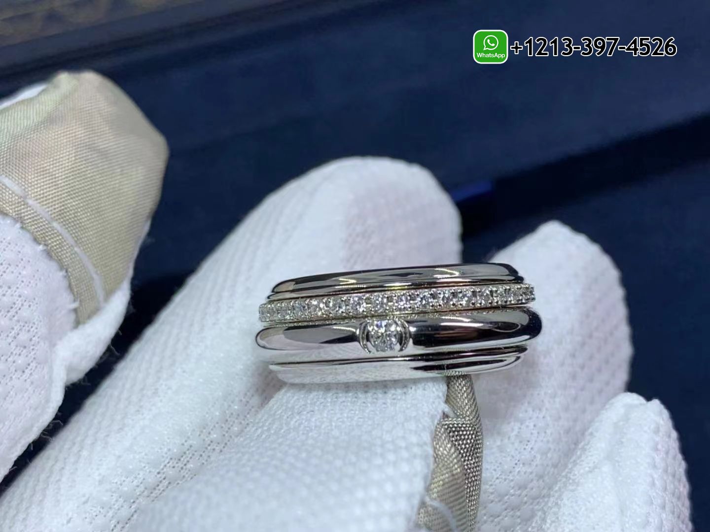ukrz512ebs4 Custom Made Best Quality 1:1 Piaget Possession 18K White Gold Diamonds Ring - High Quality 18k Gold and Diamond Luxury Distinctive Collection Designer Jewelry Customized Factory Price - Image 4