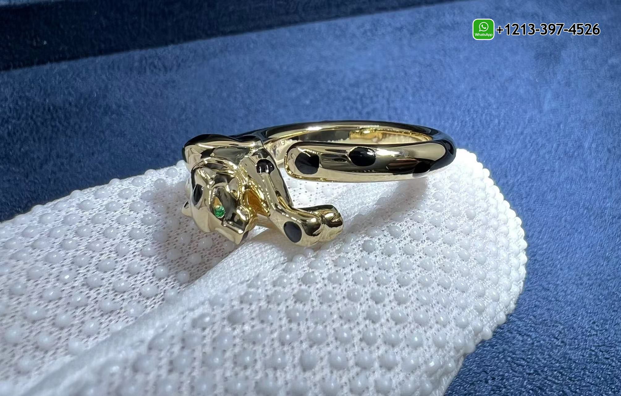 uprue0pcpwe Custom Made 1:1 Best Quality Cartier Panthère de Cartier 18K Yellow Gold Onyx Black Lacquer Tsavorite Garnets Ring - High Quality 18k Gold and Diamond Luxury Distinctive Collection Designer Jewelry Customized Factory Price - Image 9