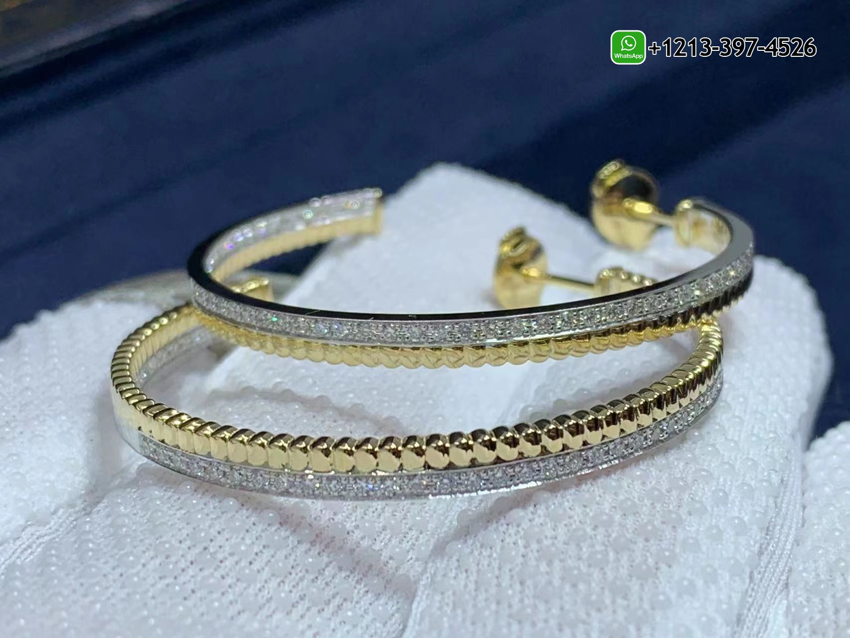 uq5yku53yrc Custom Made Best Quality 1:1 Cheap Boucheron Quatre Radiant 18K Two-Tone Gold & Diamond Creole Hoop Earrings - High Quality 18k Gold and Diamond Luxury Distinctive Collection Designer Jewelry Customized Factory Price - Image 6