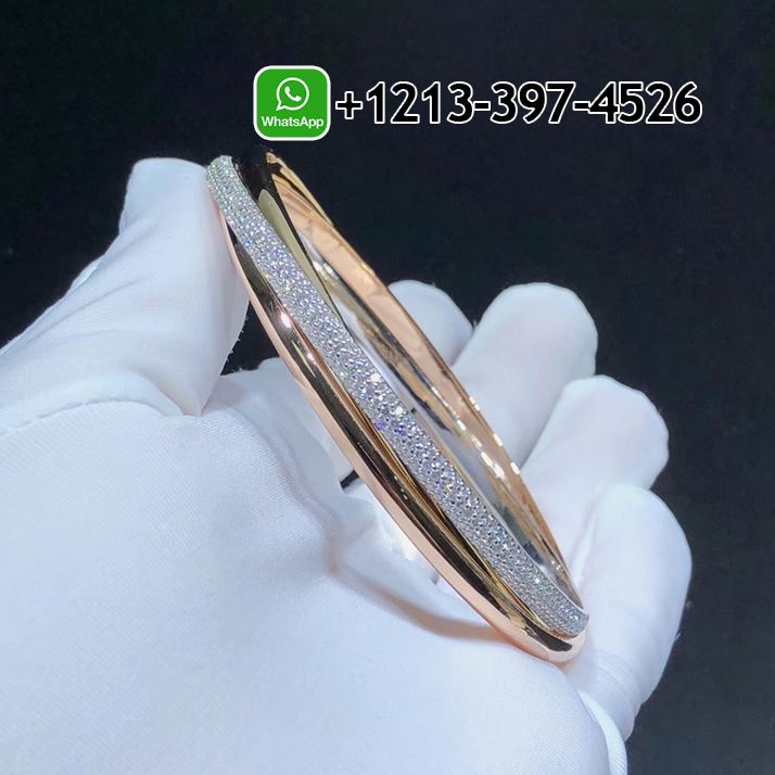 urq3ysjnhha Custom Made Best Sellers Quality 1:1 Cartier Trinity Tri-Color 18K Gold Diamond Medium Model Bracelet - High Quality 18k Gold and Diamond Luxury Distinctive Collection Designer Jewelry Customized Factory Price - Image 3