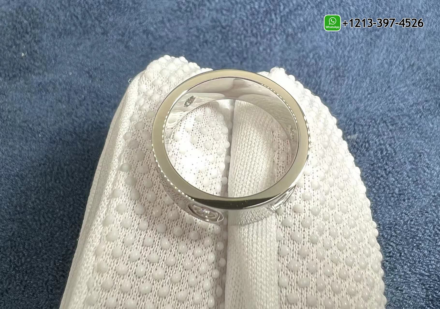 usmddggx4px Best Quality Cheap Cartier 18k White Gold 5.5mm Band 3 Diamond Love Ring Replica - High Quality 18k Gold and Diamond Luxury Distinctive Collection Designer Jewelry Customized Factory Price - Image 2