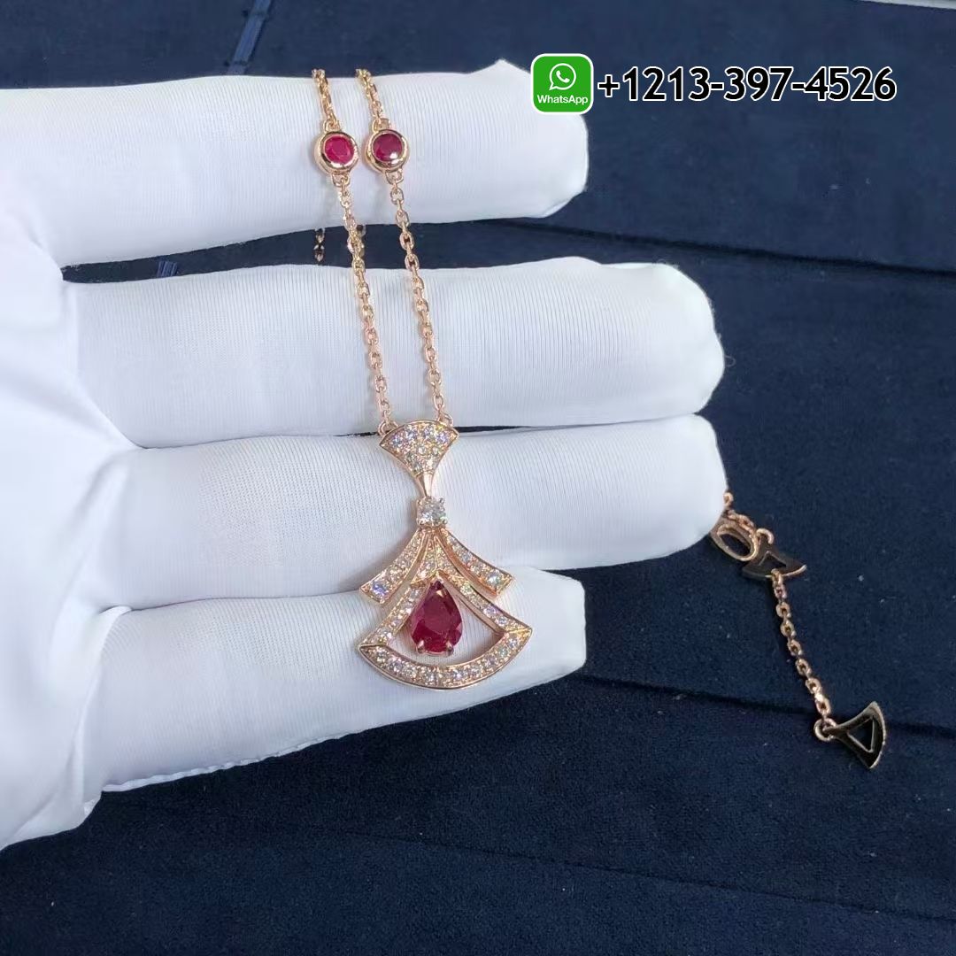 uxz5hvb1sag Custom Made Best Quality 1:1 Bulgari Divas’ Dream Necklace Rose Gold Set Rubies and Diamonds - High Quality 18k Gold and Diamond Luxury Distinctive Collection Designer Jewelry Customized Factory Price - Image 3