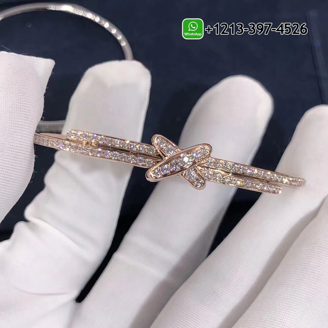 Custom Made Best Quality 1:1 Chaumet Jeux De Liens 18K Rose Gold Diamonds Bracelet - High Quality 18k Gold and Diamond Luxury Distinctive Collection Designer Jewelry Customized Factory Price