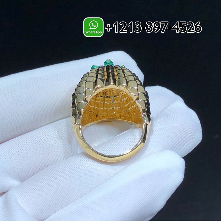 v3nxk2s0dpn Best Sellers 1:1 Quality Cheap Cartier Cactus De Cartier Malachite Diamond 18K Yellow Gold Ring - High Quality 18k Gold and Diamond Luxury Distinctive Collection Designer Jewelry Customized Factory Price - Image 5