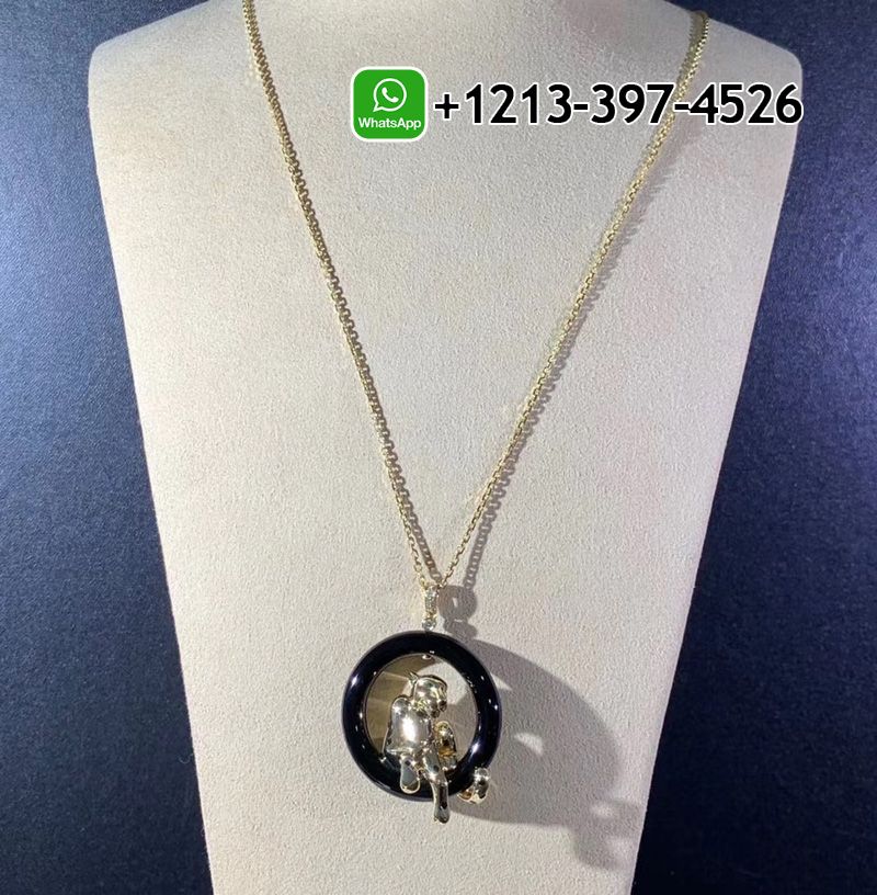 v4rbkjshpke Best Sellers 1:1 Quality Cheap Custom Made Cartier 18k Yellow Gold Black Ceramic, Black Lacquer Panthere de Cartier Necklace - High Quality 18k Gold and Diamond Luxury Distinctive Collection Designer Jewelry Customized Factory Price - Image 5