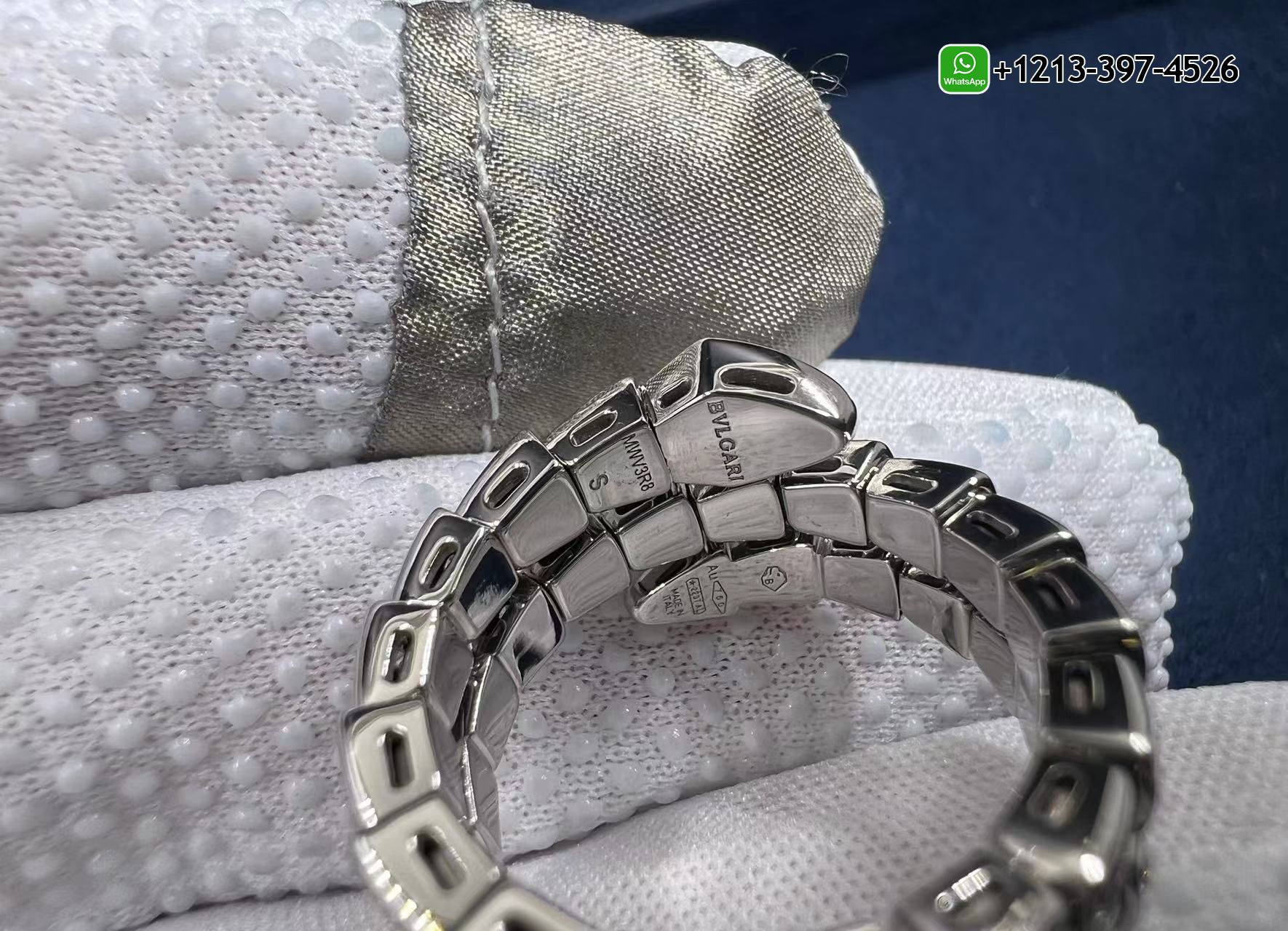 v4wvjbokyzf Custom Made Bulgari Serpenti Viper two-coil 18 kt white gold ring with pavé diamonds - High Quality 18k Gold and Diamond Luxury Distinctive Collection Designer Jewelry Customized Factory Price - Image 4
