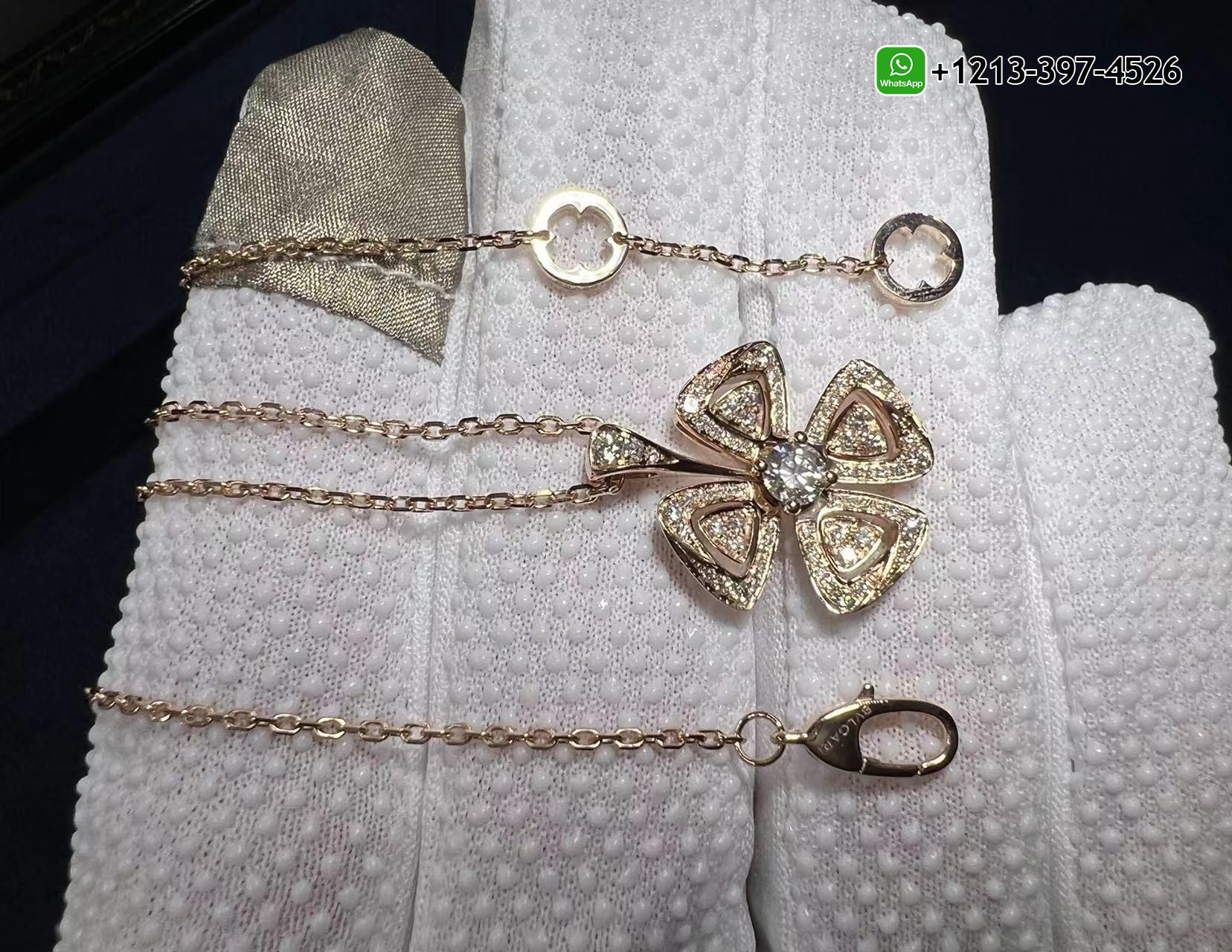 v4xm4b4js3g 1:1 Best Quality Cheap Custom Made Bvlgari Fiorever 18k Rose Gold Central Diamond Pendant Necklace - High Quality 18k Gold and Diamond Luxury Distinctive Collection Designer Jewelry Customized Factory Price - Image 3
