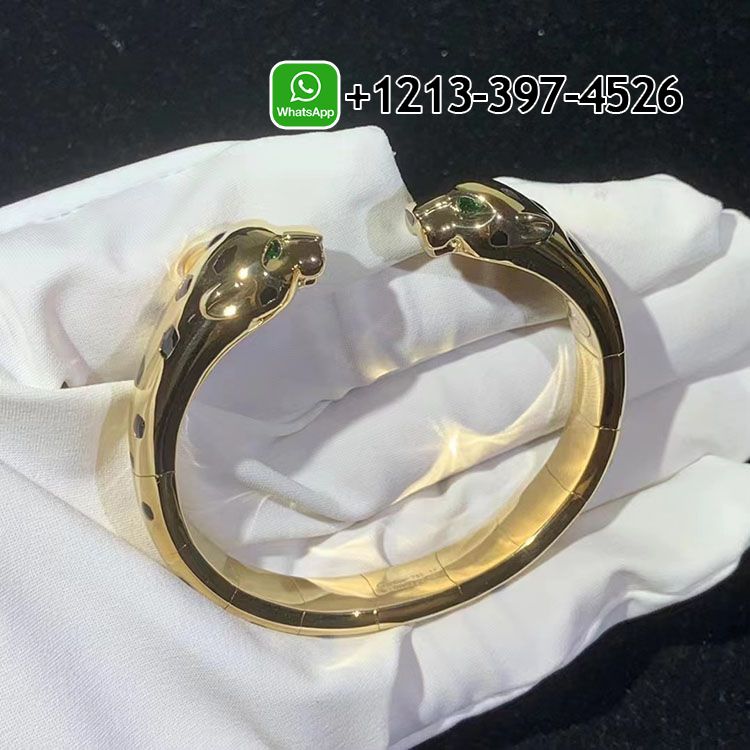 v51qnamayol Custom Made Best Quality 1:1 Cartier Double Panthere Heads 18k Yellow Gold Panthère de Cartier Bracelet - High Quality 18k Gold and Diamond Luxury Distinctive Collection Designer Jewelry Customized Factory Price - Image 4
