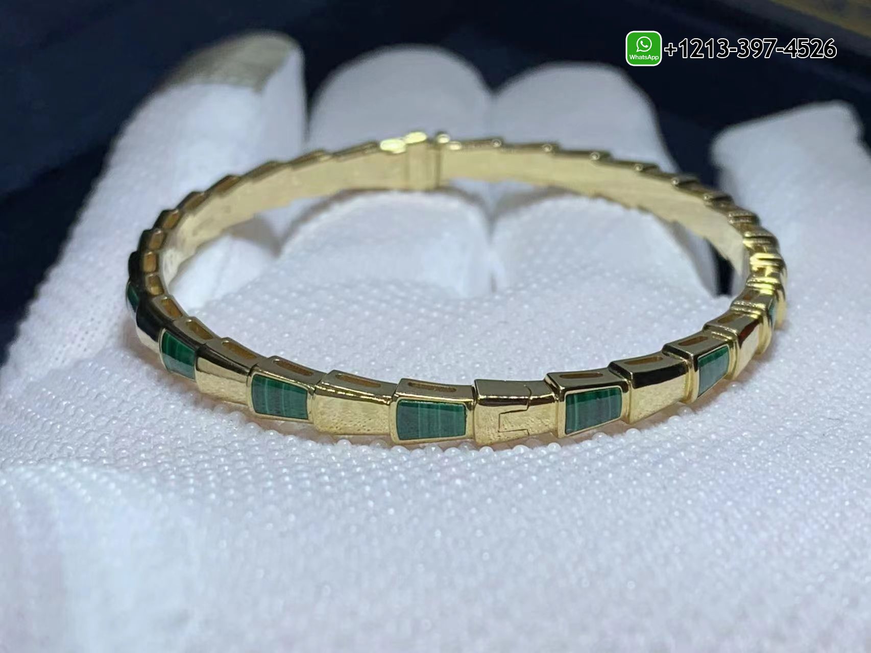 v5prqood51v Custom Made Best Quality 1:1 Copy Bvlgari Serpenti 18k Yellow Gold Set With Malachite Elements Bracelet - High Quality 18k Gold and Diamond Luxury Distinctive Collection Designer Jewelry Customized Factory Price - Image 7