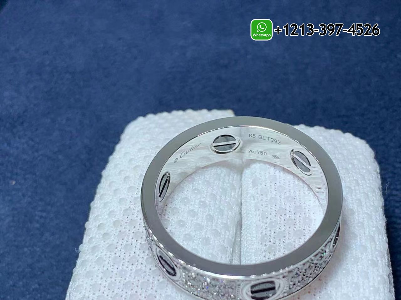 vltf4fpa2gp Custom Made Best Quality 1:1 Cartier Love Diamond Paved Black Ceramic 18k White Gold 6.5MM Band Ring - High Quality 18k Gold and Diamond Luxury Distinctive Collection Designer Jewelry Customized Factory Price - Image 2