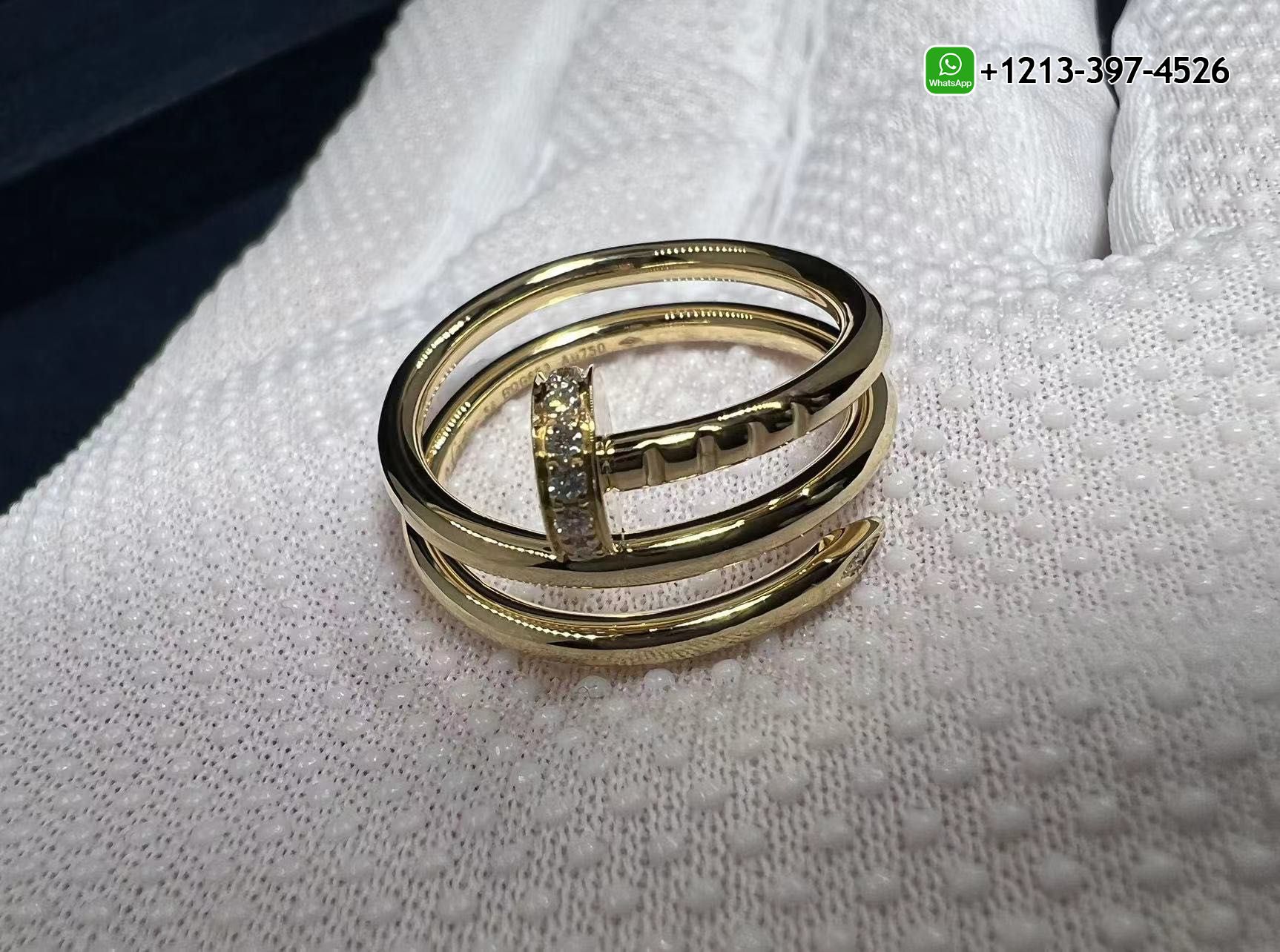 vmmga1nlm33 Best Quality Cartier Juste Un Clou 18k Yellow Gold Diamond Double Row Nail Ring - High Quality 18k Gold and Diamond Luxury Distinctive Collection Designer Jewelry Customized Factory Price - Image 7
