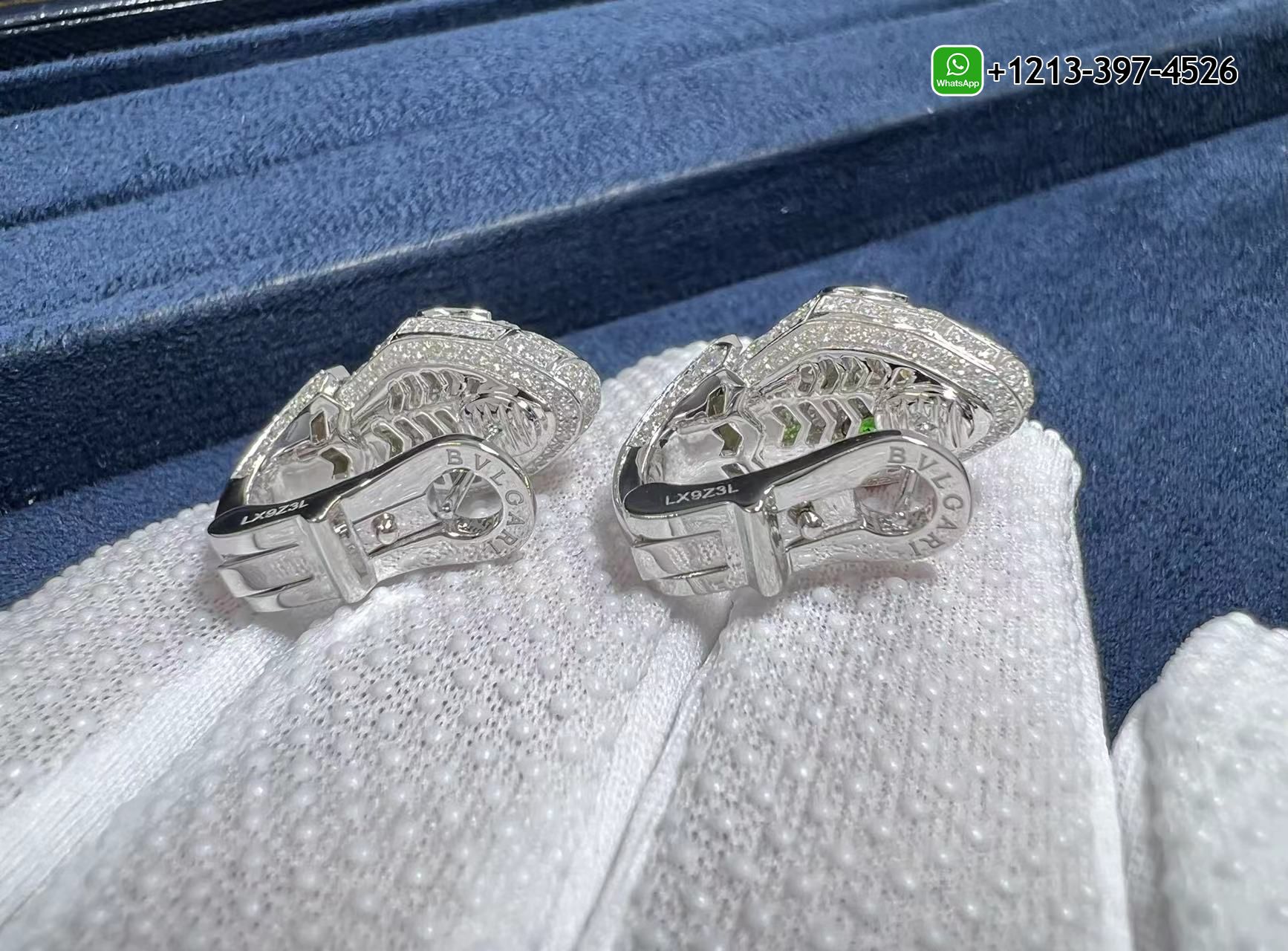 vxlwjexzydm Bvlgari Serpenti 18k White Gold Emerald Eyes and Pavé Diamonds Earrings 354702 - High Quality 18k Gold and Diamond Luxury Distinctive Collection Designer Jewelry Customized Factory Price - Image 4