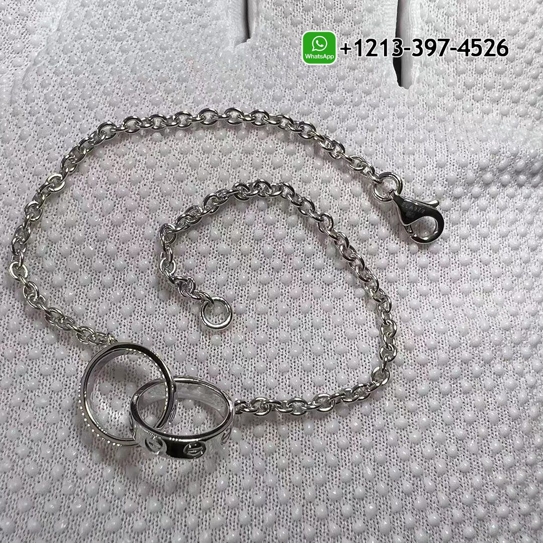 1:1 Quality Custom Made Cartier 18k White Gold Iconic Double Circle Chain Love Bracelet - High Quality 18k Gold and Diamond Luxury Distinctive Collection Designer Jewelry Customized Factory Price Vydzbfkdrrc