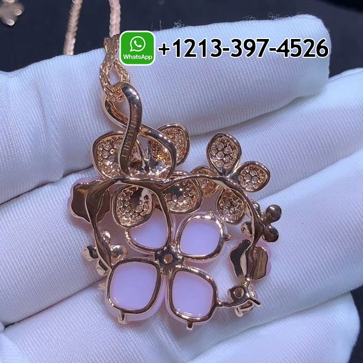 w01y41zpneq Custom Made Best Sellers Quality 1:1 Chaumet Hydrangea 18K Rose Gold Pink Dawn Pendant Necklace - High Quality 18k Gold and Diamond Luxury Distinctive Collection Designer Jewelry Customized Factory Price - Image 3