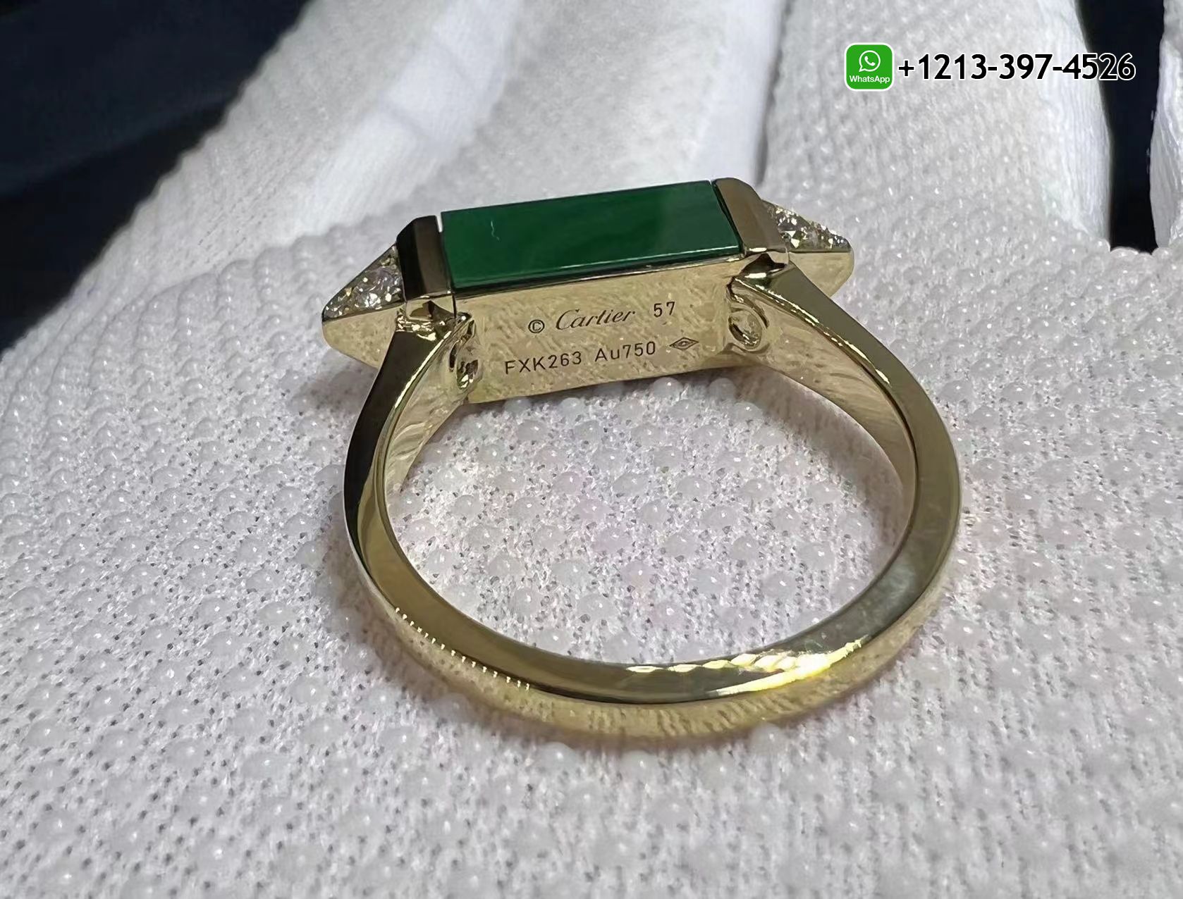 w3r1kwqtcch Best Sellers 1:1 Quality Cheap Custom Made Cartier 18K Yellow Gold Diamond & Malachite Les Berlingots de Cartier Ring - High Quality 18k Gold and Diamond Luxury Distinctive Collection Designer Jewelry Customized Factory Price - Image 9