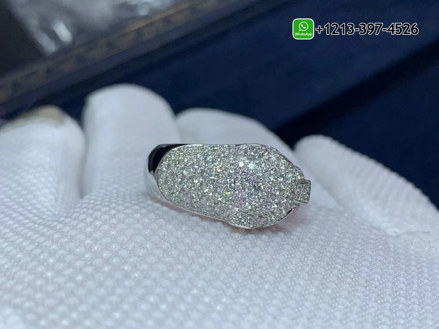 w4kflf2yi4g Best Sellers 1:1 Quality Cartier 18K White Gold Diamond Emerald Onyx Panthere De Cartier Ring - High Quality 18k Gold and Diamond Luxury Distinctive Collection Designer Jewelry Customized Factory Price - Image 6