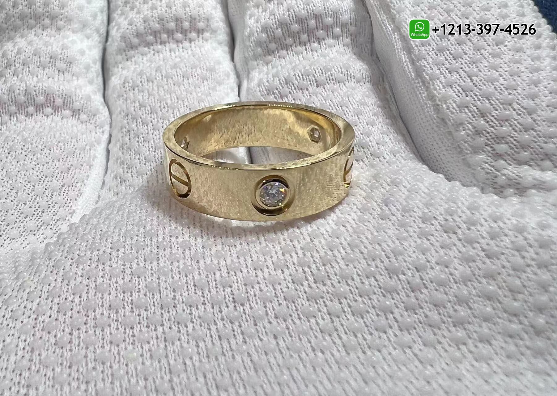 w5mydire5dq Custom Made 1:1 High Quality Cartier 18k Yellow Gold 3 Diamonds LOVE Ring - High Quality 18k Gold and Diamond Luxury Distinctive Collection Designer Jewelry Customized Factory Price - Image 5