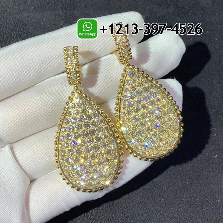 weybghnxcct Custom Made Best Sellers Quality 1:1 Boucheron Sleepers Serpent Bohème 18k Yellow Gold Pave Diamonds Drop Earrings - High Quality 18k Gold and Diamond Luxury Distinctive Collection Designer Jewelry Customized Factory Price - Image 4