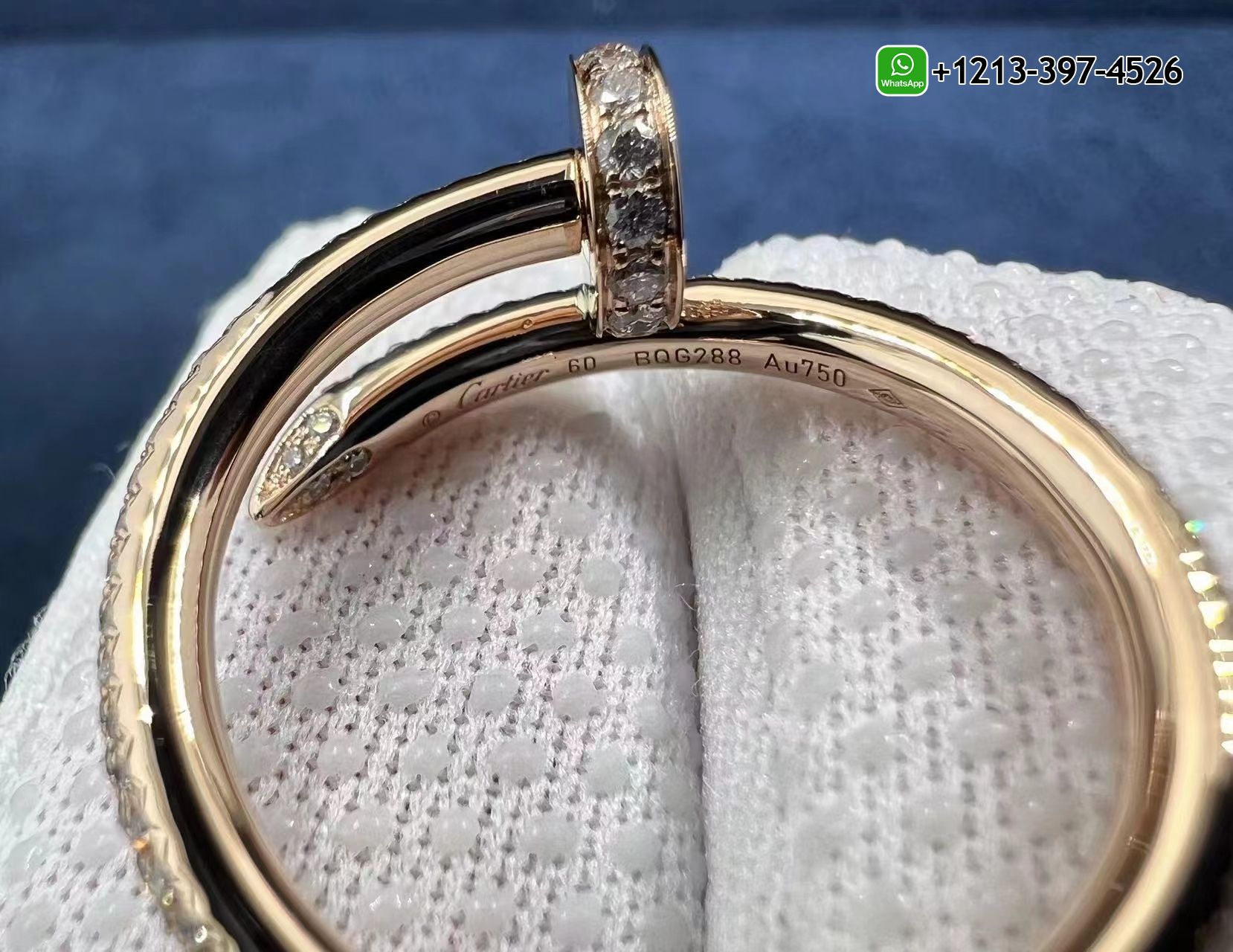 wgv0gx3xtdo Custom Made Best Sellers Quality 1:1 Copy Cartier 18K Rose Gold Full Pave Diamond Juste Un Clou Nail Ring - High Quality 18k Gold and Diamond Luxury Distinctive Collection Designer Jewelry Customized Factory Price - Image 3