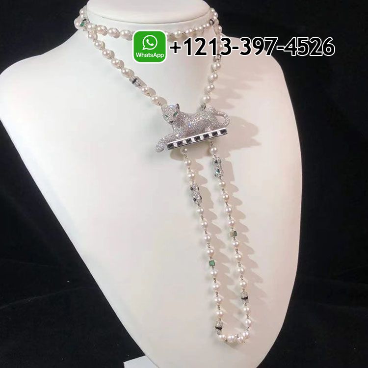 wjttslyvvrl Custom Made Best Sellers Quality 1:1 Cartier Panthère De Cartier 18K White Gold Diamonds High Jewelry Pendant Necklace - High Quality 18k Gold and Diamond Luxury Distinctive Collection Designer Jewelry Customized Factory Price - Image 8