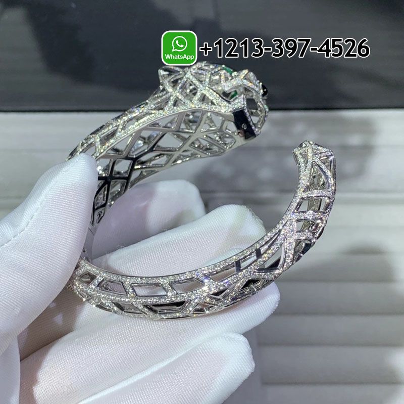wla15qnz4ol Best Sellers 1:1 Quality Cheap Custom Made Panthère de Cartier Bracelet 18K White Gold With 5.46ct Diamonds Paved - High Quality 18k Gold and Diamond Luxury Distinctive Collection Designer Jewelry Customized Factory Price - Image 7
