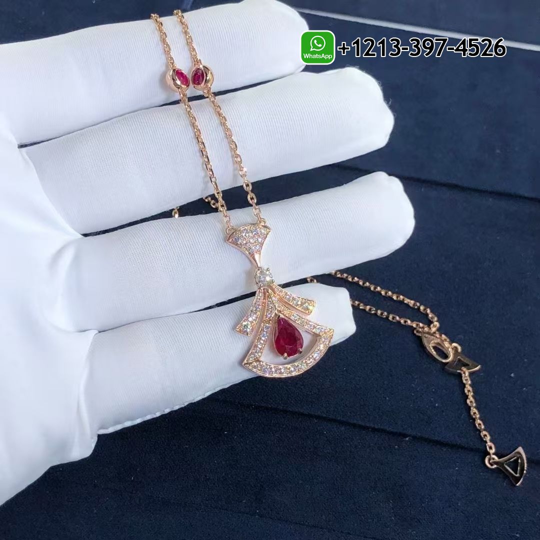 wlkk0rih3vy Custom Made Best Quality 1:1 Bulgari Divas’ Dream Necklace Rose Gold Set Rubies and Diamonds - High Quality 18k Gold and Diamond Luxury Distinctive Collection Designer Jewelry Customized Factory Price - Image 8