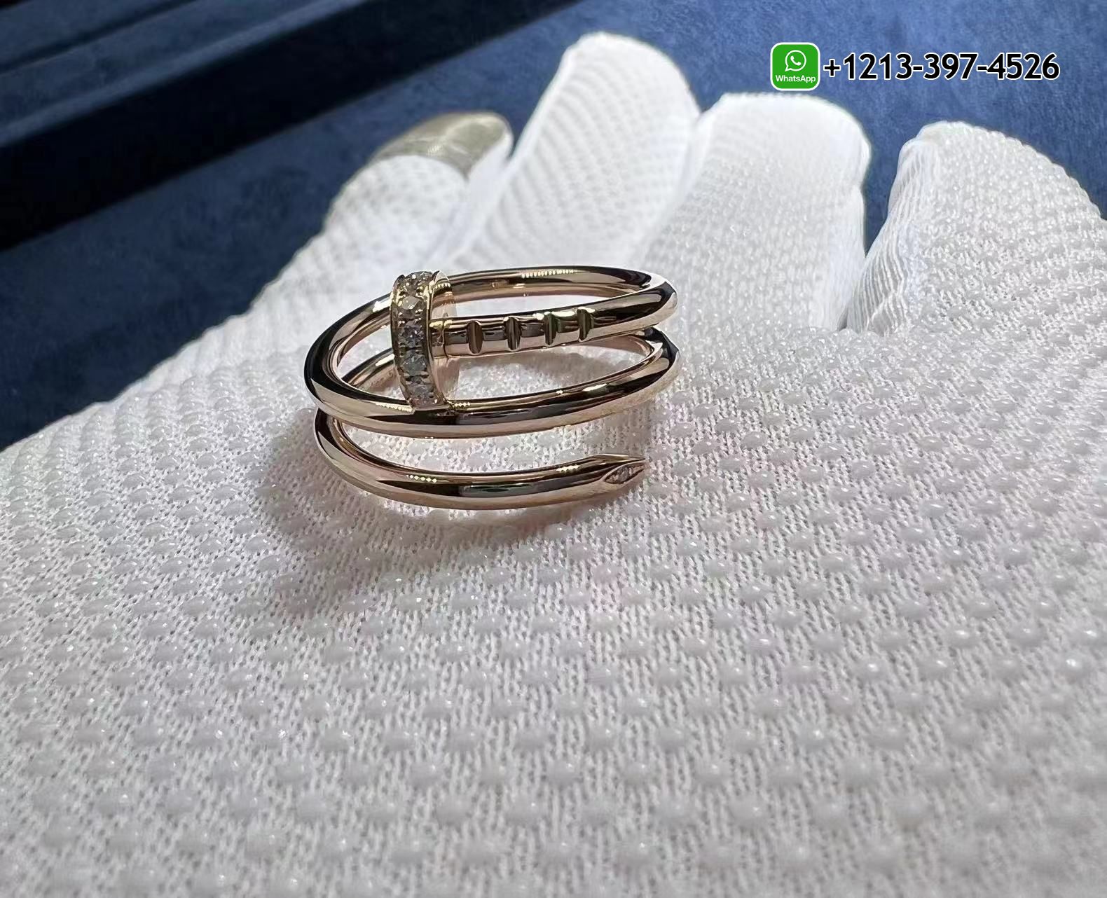 wm23mbcgh5d Best Sellers 1:1 Quality Cheap Custom Made Cartier Juste Un Clou 18k Rose Gold Diamond Double Row Nail Ring - High Quality 18k Gold and Diamond Luxury Distinctive Collection Designer Jewelry Customized Factory Price - Image 7