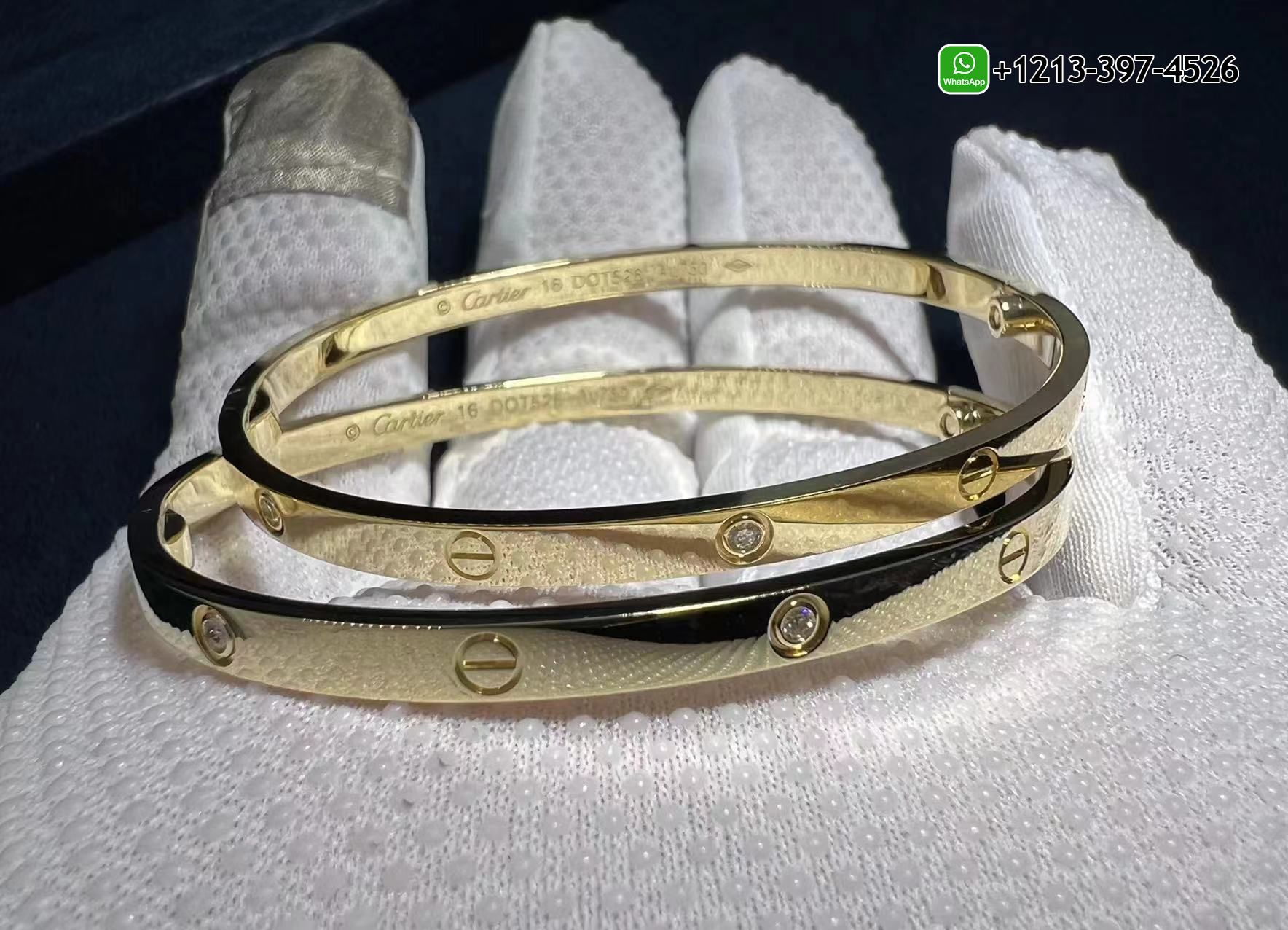 ws5pplebz4w 1:1 Copy Cartier Love 6 Diamonds 18k Yellow Gold Small Model Bracelet - High Quality 18k Gold and Diamond Luxury Distinctive Collection Designer Jewelry Customized Factory Price - Image 3