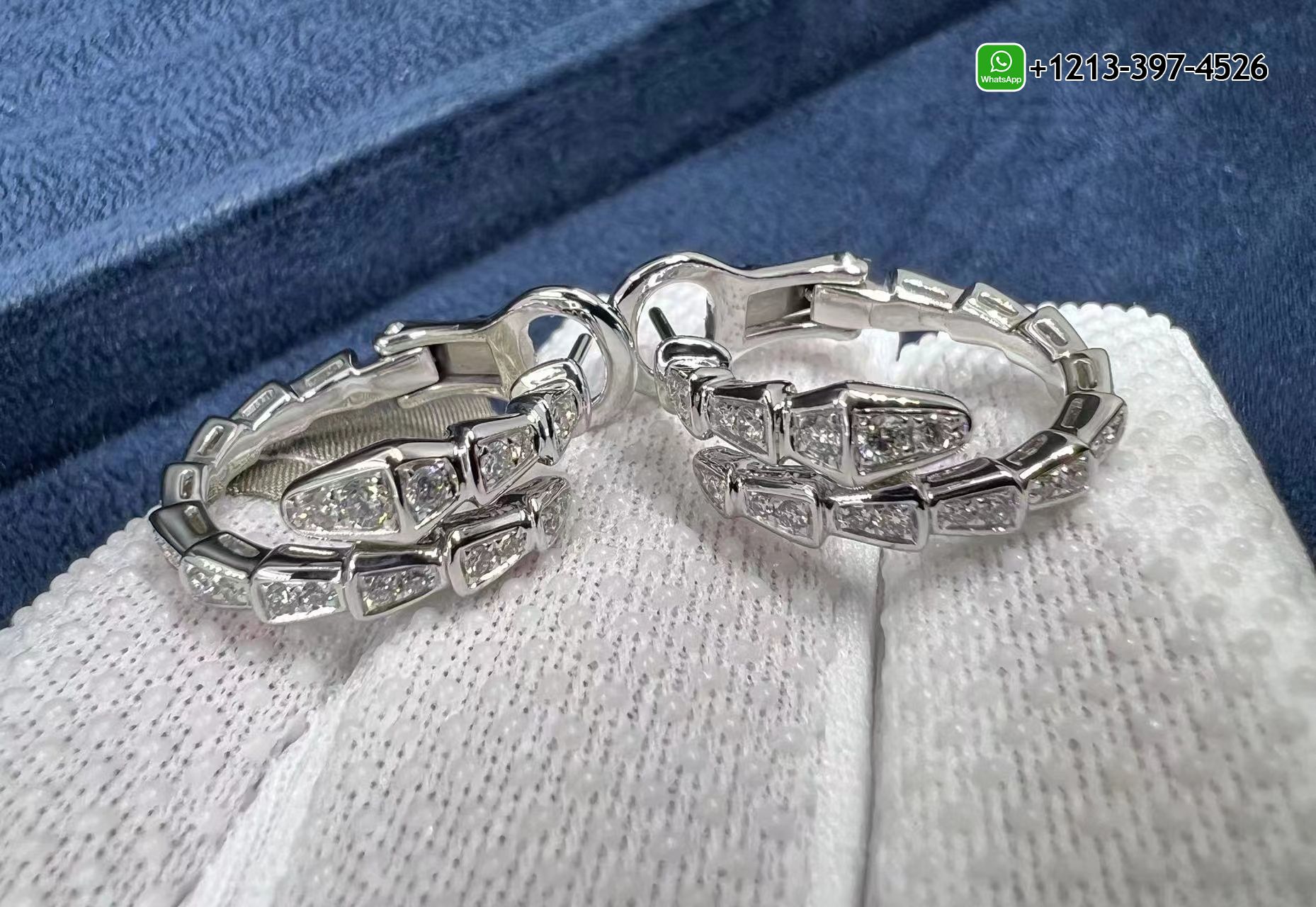 wsv4lsfjouk Best Sellers 1:1 Quality Cheap Custom Made Bvlgari Serpenti Viper Full Pave Diamond 18k White Gold Hoop Earrings - High Quality 18k Gold and Diamond Luxury Distinctive Collection Designer Jewelry Customized Factory Price - Image 8