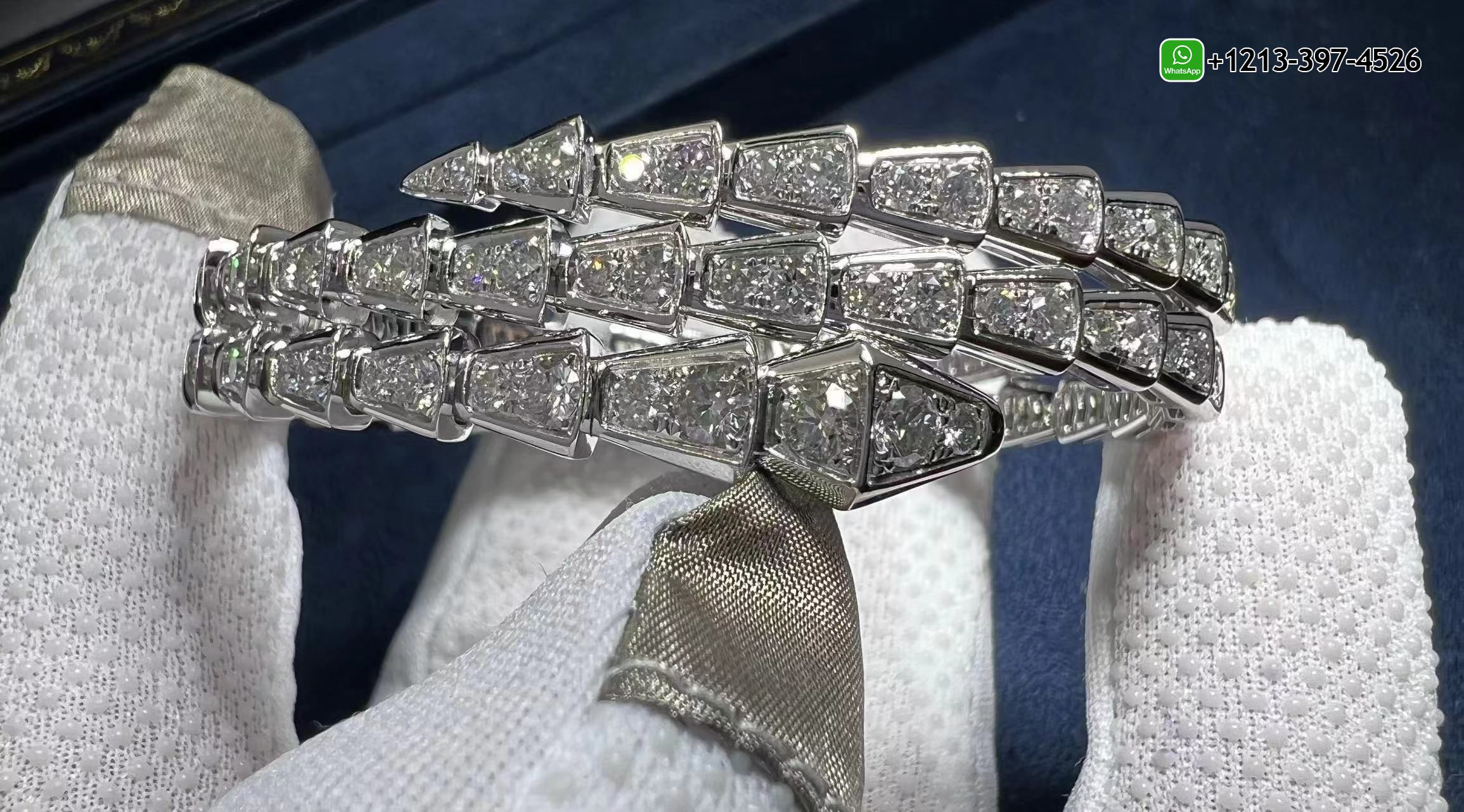 wsxnfdhxkva Best Quality Bvlgari Serpenti Viper 18K White Gold & Pavé Diamond 2-Coil Bracelet - High Quality 18k Gold and Diamond Luxury Distinctive Collection Designer Jewelry Customized Factory Price - Image 8