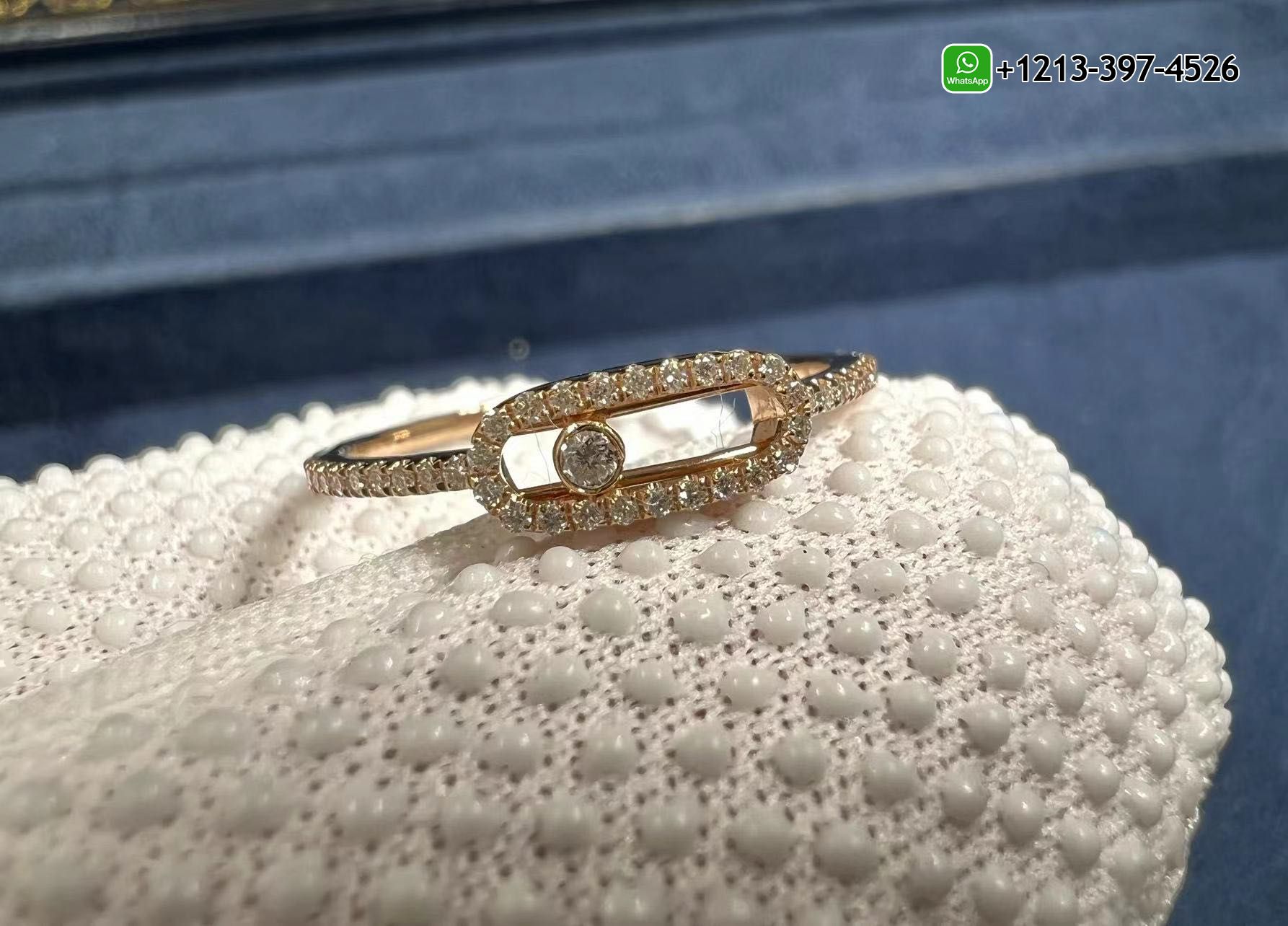 wsxusw2mlot Custom Made Messika Move Uno Pave Diamond Large Model 18k Rose Gold Ring - High Quality 18k Gold and Diamond Luxury Distinctive Collection Designer Jewelry Customized Factory Price - Image 6