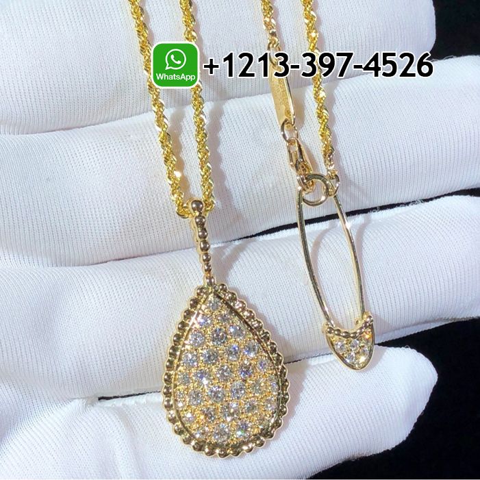 Custom Made Best Sellers Quality 1:1 Boucheron Serpent Bohème Diamond L Motif 18k Yellow Gold Long Necklace - High Quality 18k Gold and Diamond Luxury Distinctive Collection Designer Jewelry Customized Factory Price Wugotjchjez