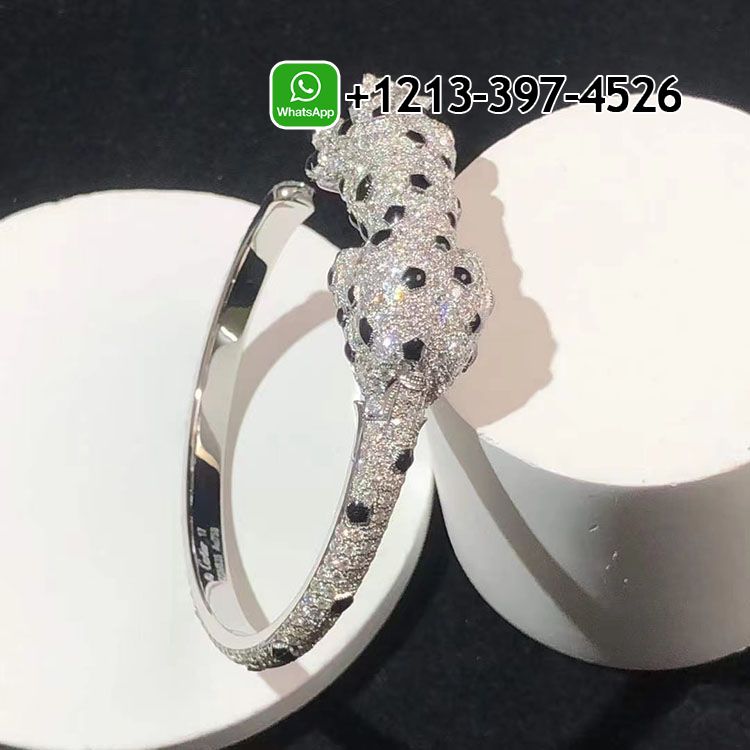 wwparb5mxsn Custom Made Best Sellers Quality 1:1 Cartier Panthère de Cartier 18k White Gold Pave Diamonds High Jewelry Bracelet - High Quality 18k Gold and Diamond Luxury Distinctive Collection Designer Jewelry Customized Factory Price - Image 7
