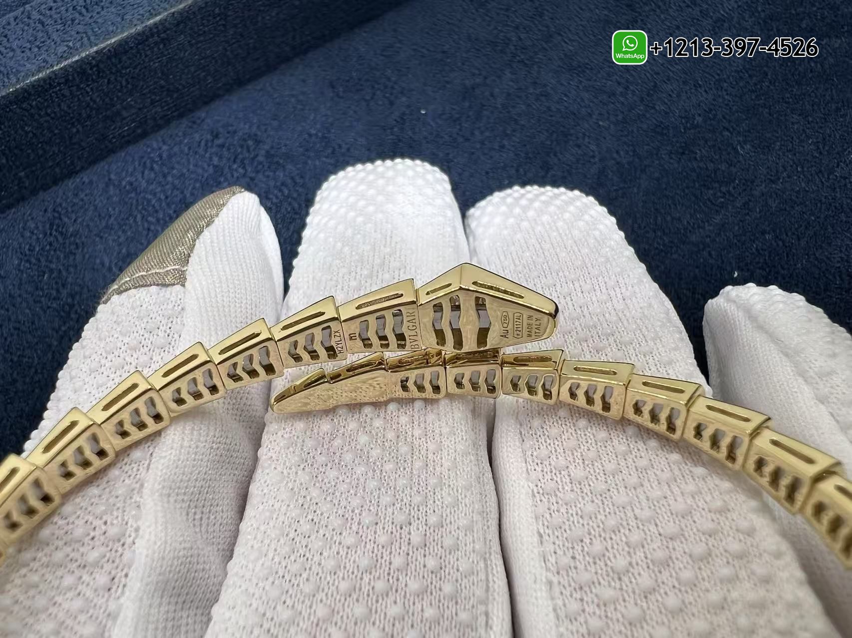 x32yvecfihy Custom Made Best Sellers Quality 1:1 Bvlgari Serpenti Viper Diamond 18k Yellow Gold Bracelet - High Quality 18k Gold and Diamond Luxury Distinctive Collection Designer Jewelry Customized Factory Price - Image 5