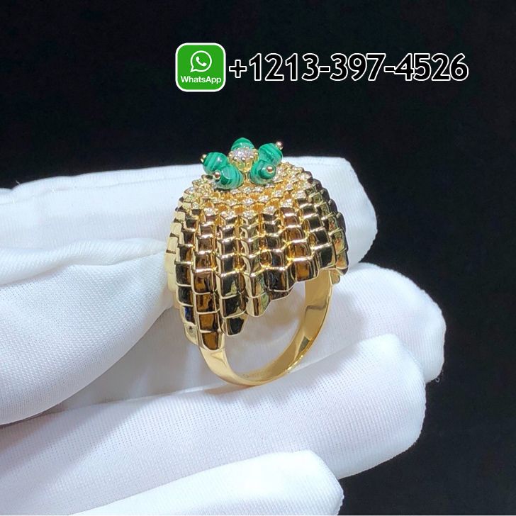 x5r4bp2x0wg Best Sellers 1:1 Quality Cheap Cartier Cactus De Cartier Malachite Diamond 18K Yellow Gold Ring - High Quality 18k Gold and Diamond Luxury Distinctive Collection Designer Jewelry Customized Factory Price - Image 4