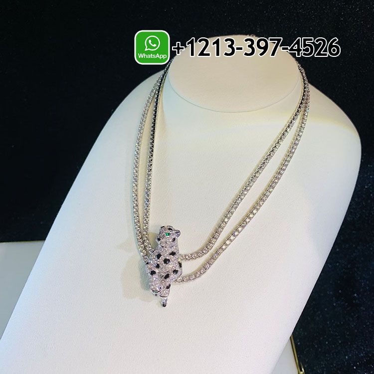 xatsvsbpjvu Custom Made Cartier 18k White Gold Pave Diamonds Onyx Emeralds Panthère de Cartier High Jewelry Necklace - High Quality 18k Gold and Diamond Luxury Distinctive Collection Designer Jewelry Customized Factory Price - Image 4