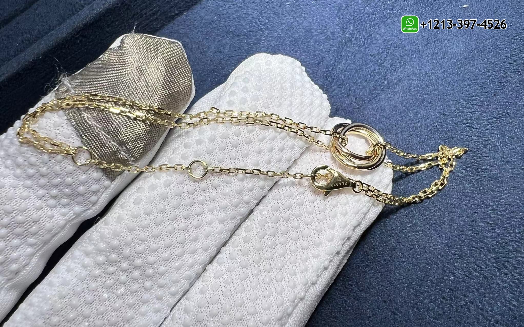 xaxfz5g2bry 1:1 Quality Custom Made Cartier Trinity 18K Three Tone Gold Double Chain Bracelet - High Quality 18k Gold and Diamond Luxury Distinctive Collection Designer Jewelry Customized Factory Price - Image 4
