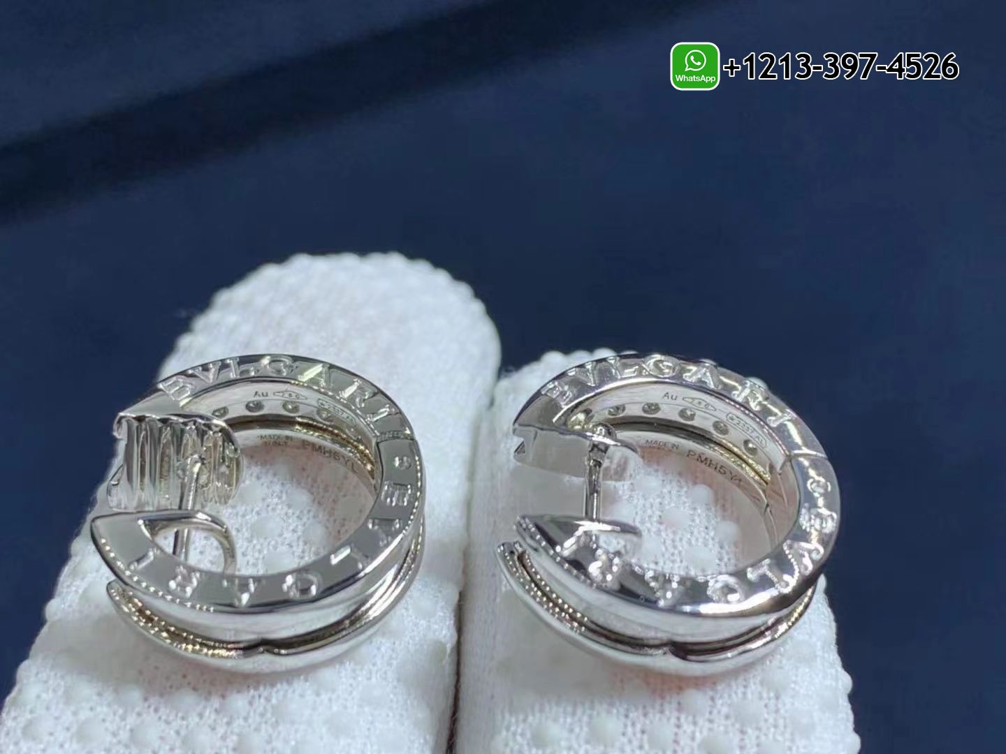 xbmxixspohk Custom Made Best Quality 1:1 Cheap Bvlgari B.zero1 Small 18 Kt White Gold Set with Pavé Diamonds on the Spiral Hoop Earrings - High Quality 18k Gold and Diamond Luxury Distinctive Collection Designer Jewelry Customized Factory Price - Image 3