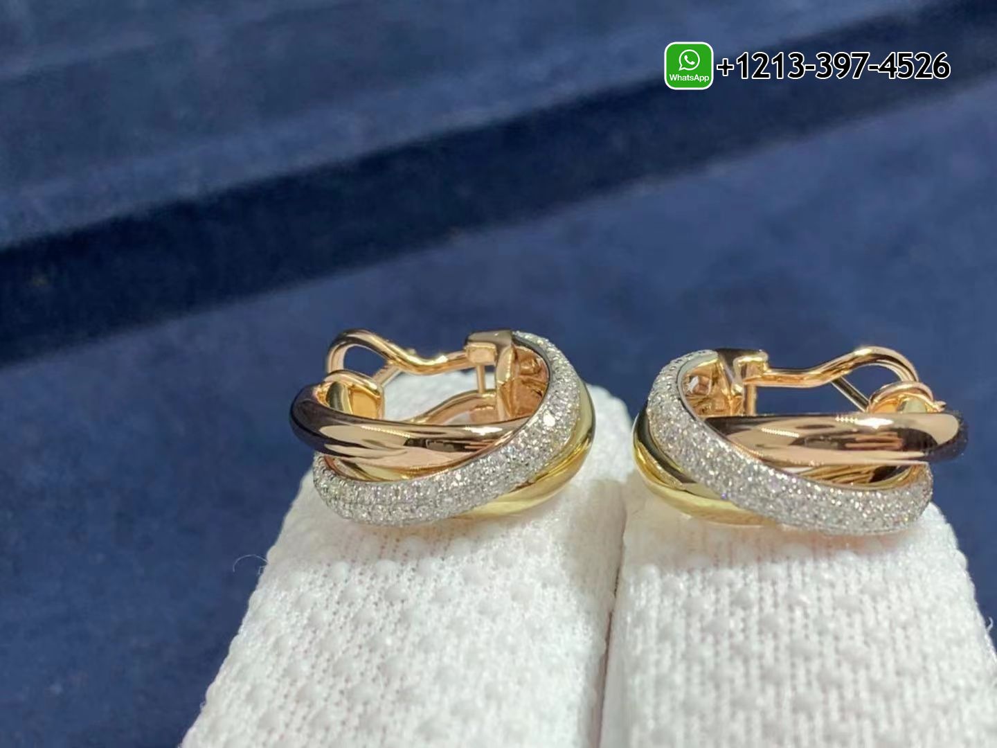 xdn0m4of0y3 Custom Made Best Quality 1:1 Cheap Cartier Classic 18k Gold Diamond Trinity Earrings - High Quality 18k Gold and Diamond Luxury Distinctive Collection Designer Jewelry Customized Factory Price - Image 6