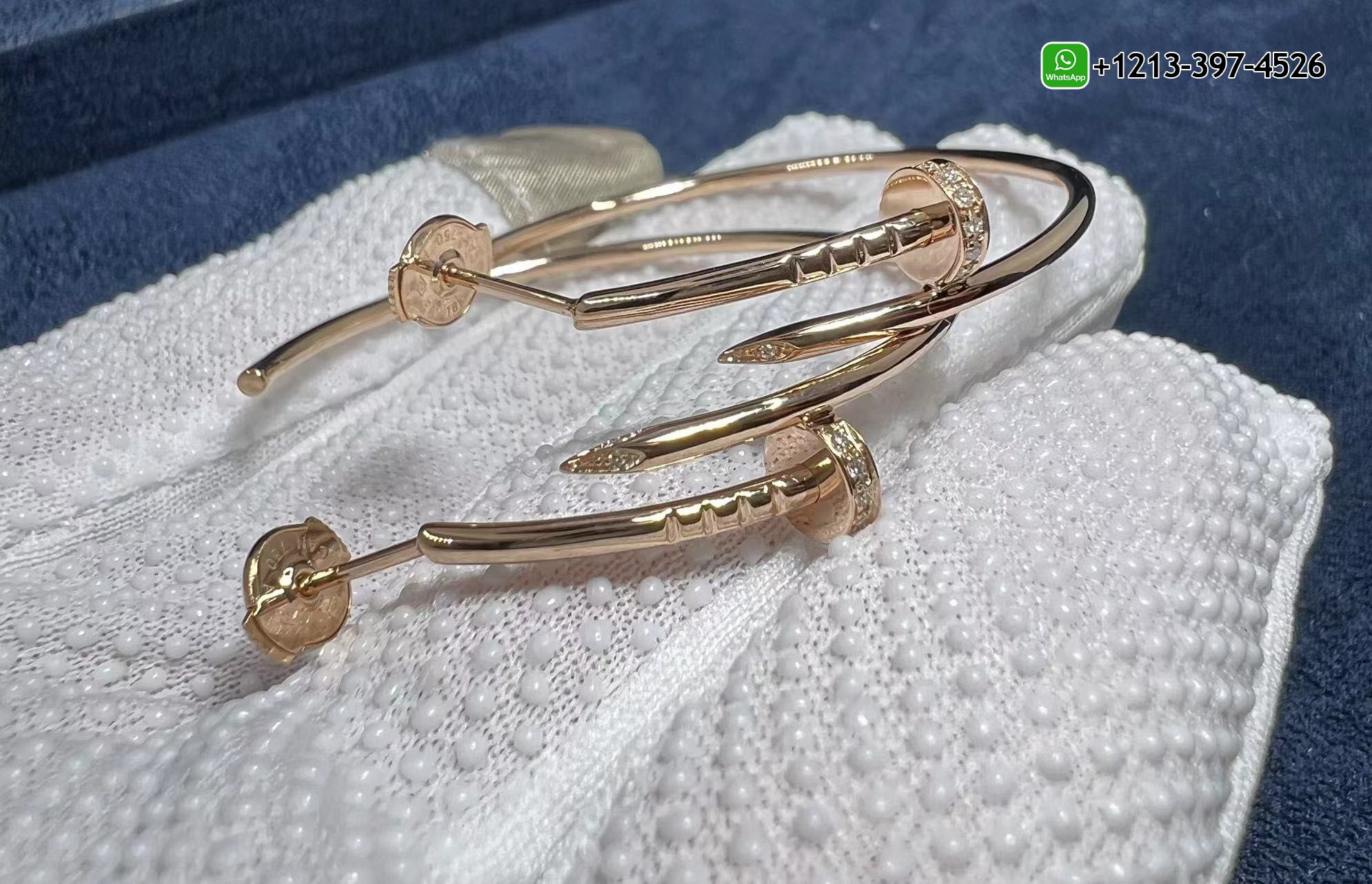 xe3ef4gn3hy 1:1 Best Quality Cheap Cartier Juste un Clou 18k White Gold Diamonds Large Model Nail Hoop Earrings - High Quality 18k Gold and Diamond Luxury Distinctive Collection Designer Jewelry Customized Factory Price - Image 6
