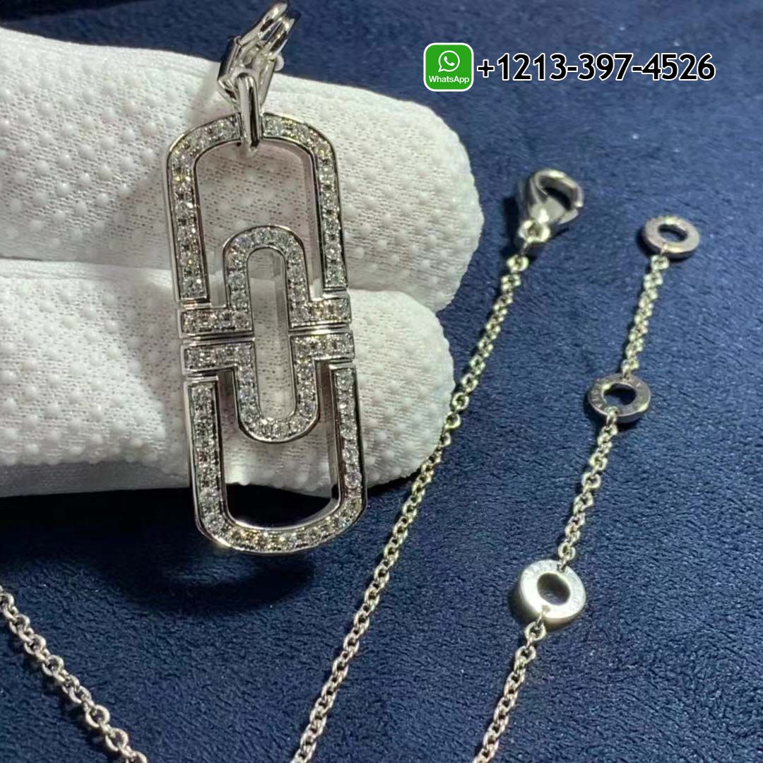 xfdzl4sn5rs Custom Made Best Quality 1:1 Bvlgari Parentesi 18K White Gold Full Pavé Diamonds Pendant Necklace - High Quality 18k Gold and Diamond Luxury Distinctive Collection Designer Jewelry Customized Factory Price