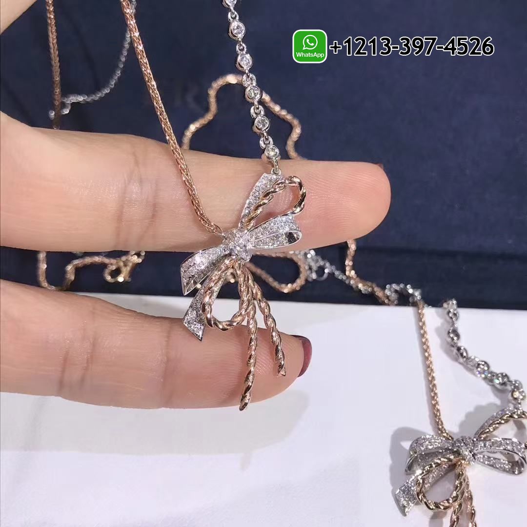 xfwaqzw5dz4 Custom Made Best Sellers Quality 1:1 Chaumet Insolence 18k Rose Gold,White Gold Diamond Bow Pendant Necklace - High Quality 18k Gold and Diamond Luxury Distinctive Collection Designer Jewelry Customized Factory Price - Image 3