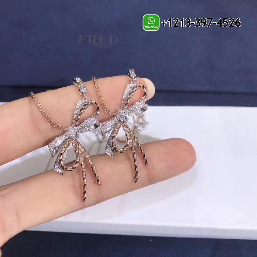 xhl2lhj1l2o Custom Made Best Sellers Quality 1:1 Chaumet Insolence 18k Rose Gold,White Gold Diamond Bow Pendant Necklace - High Quality 18k Gold and Diamond Luxury Distinctive Collection Designer Jewelry Customized Factory Price - Image 4