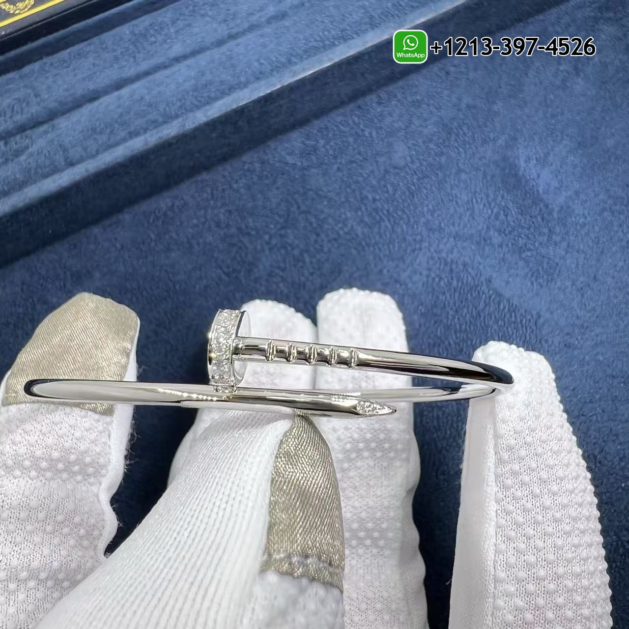 xjbsbxal0ck Custom Cartier Juste Un Clou Diamonds 18k White Gold Small Model Nail Bracelet - High Quality 18k Gold and Diamond Luxury Distinctive Collection Designer Jewelry Customized Factory Price