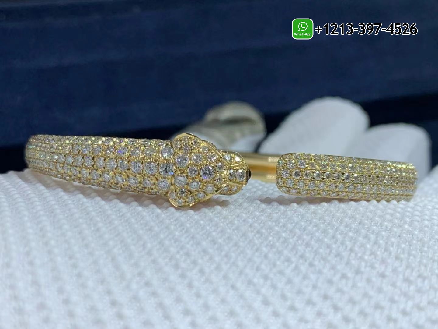 xjpkyps40ib Best Sellers 1:1 Quality Cheap Custom Made Cartier 18k Yellow Gold Pave Diamond Small Panthère de Cartier Bracelet - High Quality 18k Gold and Diamond Luxury Distinctive Collection Designer Jewelry Customized Factory Price - Image 9
