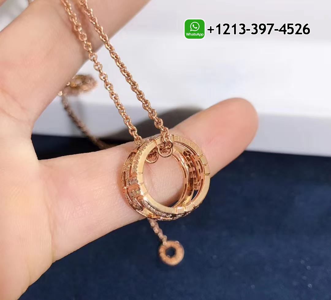 xjve45v3efl Custom Made Best Sellers Quality 1:1 Bvlgari 18K Rose Gold Chain and 18 Kt Rose Gold Set with a Diamond Pendant Necklace - High Quality 18k Gold and Diamond Luxury Distinctive Collection Designer Jewelry Customized Factory Price - Image 5