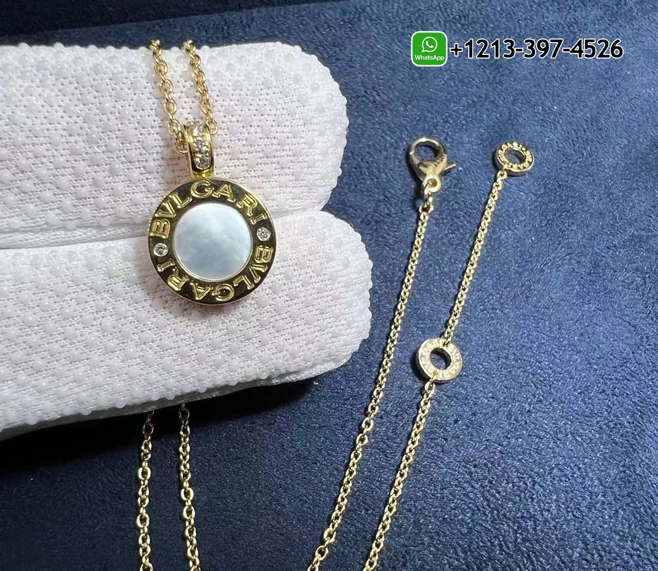 xkvtxiiujl3 Best Sellers 1:1 Quality Cheap Custom Made BVLGARI 18 kt rose gold chain and 18 kt yellow gold pendant set with mother-of-pearl, onyx and pavé diamonds - High Quality 18k Gold and Diamond Luxury Distinctive Collection Designer Jewelry Customized Factory Price - Image 3